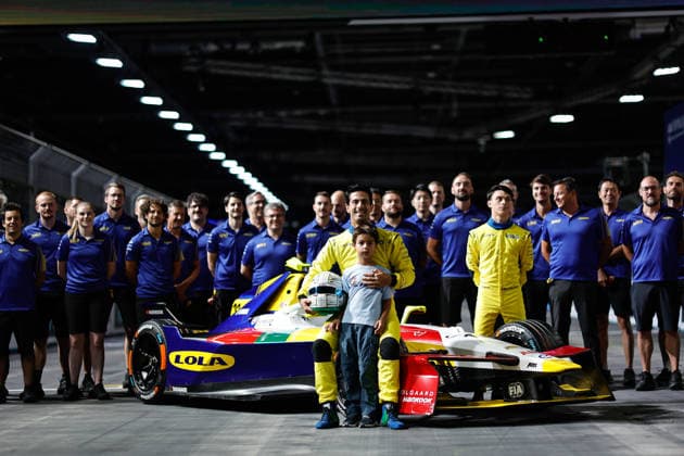 2026 FORMULA E LONDON ePRIX 11 DI GRASSI Lucas (bra), Lola Yamaha ABT Formula E Team, Lola T002, MALONEY Zane (bar), Lola Yamaha ABT Formula E Team, Lola T002, portrait during the London ePrix, 16th and 17th round of the 2025-26 ABB FIA Formula E World Championship, WM, Weltmeisterschaft on the ExCel London Circuit from August 14 to 16, 2026 in London, United Kingdom - LondonUnited Kingdom  Copyright: xPauloxMariax