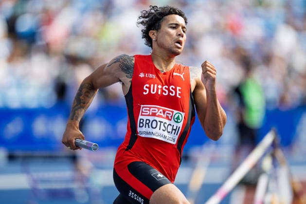 BIRMINGHAM, UNITED KINGDOM - AUGUST 14: Haydn Brotschi of Switzerland competes in the Men s 4x400m Relay during the European Athletics Championships at Alexander Stadium on August 14, 2026 in Birmingham, United Kingdom. England United Kingdom Copyright: xBEAUTIFULxSPORTS TobiasxLacknerx