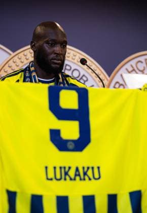 Belgian Romelu Lukaku pictured at a press moment for the signing of his new contract with the Turkish Süper Lig team Fenerbahce SK in Istanbul, Turkey on Friday 14 August 2026. Lukaku signed a deal for one year, with the option to extend the contract. The Turkish team payed 6 million euro for the attacker, who made a transfer from the Italian SSC Napoli. BURAK BASTURK BurakxBasturk  x0864077386stx