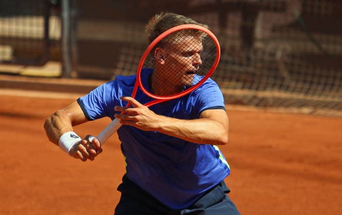 Tennisturnier Ladies & Gents Cup am Rothenbaum in Hamburg: Marvin Möller (Deutschland). *** Ladies Gents Cup Tennis Tournament at Rothenbaum in Hamburg, Marvin Möller, Germany