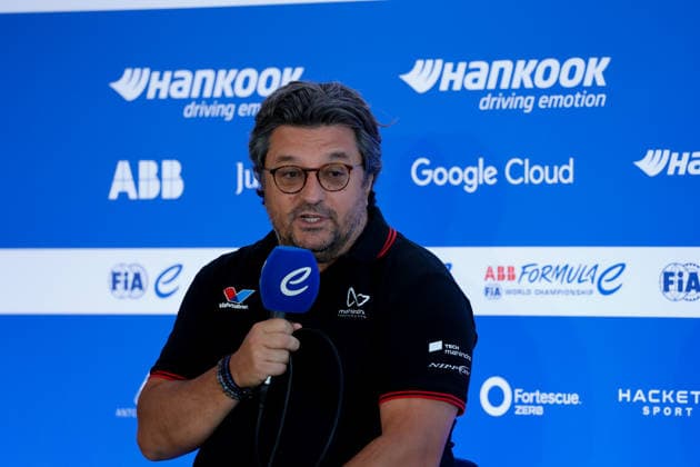 2026 FORMULA E LONDON ePRIX BERTRAND FrÃ dÃ ric, Mahindra Racing Team Principal and CEO, portrait press conference, PK, Pressekonferenz conference de presse during the London ePrix, 16th and 17th round of the 2025-26 ABB FIA Formula E World Championship, WM, Weltmeisterschaft on the ExCel London Circuit from August 14 to 16, 2026 in London, United Kingdom - LondonUnited Kingdom  Copyright: xPauloxMariax