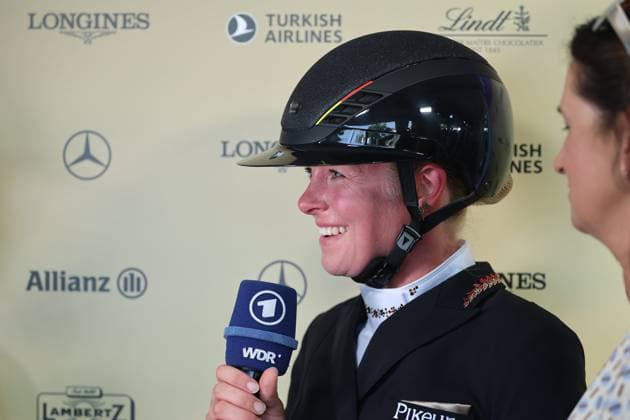3. Platz und Bronze an Katharina Hemmer (GER, Deutschland, Germany) mit Pferd Denoix PCH Katharina Hemmer, Interview, , Dressur, FEI Dressage World Championship, WM, Weltmeisterschaft MEGGLE-Preis, Grand Prix Special, Einzelwertung , AACHEN - FEI World Championships 2026, Weltfest des Pferdesports, Reitsport Weltmeisterschaft 2026, Aachen 2026, Welcome Home 2026, Aachener Soers, 11. bis 23. August 2026, Reitsport, 14.08.2026, Aachen Aachener Soers Deutschland *** 3rd Place and Bronze for Katharina Hemmer (GER, Germany) with her horse Denoix (PCH) Katharina Hemmer, Interview, , Dressage, FEI Dressage World Championship MEGGLE Prize, Grand Prix Special, Individual Competition, AACHEN FEI World Championships 2026, World Festival of Equestrian Sports, 2026 Equestrian World Championships, Aachen 2026, Welcome Home 2026, Aachen Soers, August 11–23, 2026, Equestrian Sports, August 14, 2026, Aachen Soers, Germany