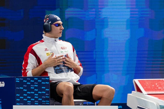 SWIMMING - EAC 2026 PARIS,FRANCE,14.AUG.26 - SWIMMING - European Aquatics Championships Paris 2026, 200m freestyle, men. Image shows Christian Giefing (AUT).  GEPAxpictures xPhilippxBrem