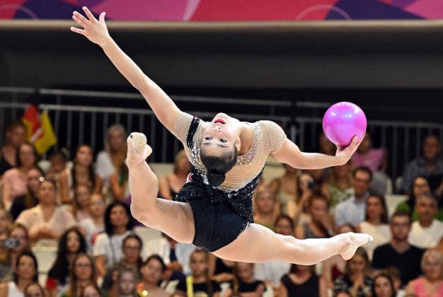 14.08.2026, xhbx, Rhythmische Sportgymnastik Weltmeisterschaft 2026, v.l. Sofia Raffaeli (Italien) Ball (DFL DFB REGULATIONS PROHIBIT ANY USE OF PHOTOGRAPHS as IMAGE SEQUENCES and or QUASI-VIDEO) Frankfurt am Main *** August 14, 2026, xhbx, 2026 Rhythmic Gymnastics World Championships, from left: Sofia Raffaeli, Italy, Ball, DFL, DFB. REGULATIONS PROHIBIT ANY USE OF PHOTOGRAPHS AS IMAGE SEQUENCES AND OR QUASI-VIDEO. Frankfurt am Main