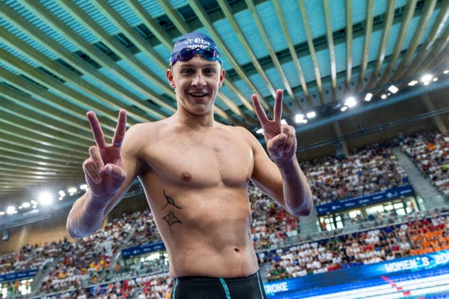 SWIMMING - EAC 2026 PARIS,FRANCE,14.AUG.26 - SWIMMING - European Aquatics Championships Paris 2026, 200m freestyle, men. Image shows Christian Giefing (AUT).  GEPAxpictures xPhilippxBrem