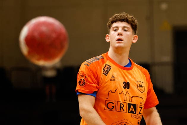 HANDBALL - Graz vs Algeria, test match GRAZ,AUSTRIA,14.AUG.26 - HANDBALL - HSG Graz vs Algeria, test match. Image shows Kilian Schranz (Graz).  GEPAxpictures xJamesxDoak