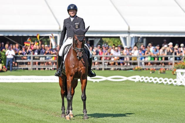 Jubel, Emotion, Michael Jung (GER, Deutschland, Germany) mit Pferd fischerChipmunk FRH, Chipmunk FRH, Teilprüfung Dressur, Vielseitigkeit Dressur, FEI Eventing World Championship, WM, Weltmeisterschaft , DHL-Preis, Einzel Mannschaft , AACHEN - FEI World Championships 2026, Weltfest des Pferdesports, Reitsport Weltmeisterschaft 2026, Aachen 2026, Welcome Home 2026, Aachener Soers, 11. bis 23. August 2026, Reitsport, 14.08.2026, Aachen Aachener Soers Deutschland *** Jubilation, Emotion, Michael Jung GER, Germany, riding fischerChipmunk FRH, Chipmunk FRH, Dressage Sub-Test, Eventing Dressage, FEI Eventing World Championship, DHL Prize, Individual and Team, AACHEN FEI World Championships 2026, World Festival of Equestrian Sports, 2026 Equestrian World Championships, Aachen 2026, Welcome Home 2026, Aachen Soers, August 11–23, 2026, Equestrian Sports, August 14, 2026, Aachen Soers, Germany