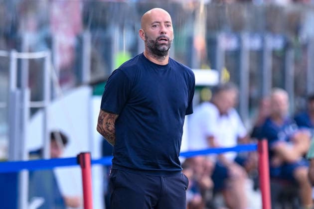 Arezzo s coach Christian Bucchi during the Coppa Italia Frecciarossa soccer match between Cagliari Calcio and Arezzo at the Unipol Domus in Cagliari, Sardinia - Friday 14th august 2026. - Soccer  Copyright: x Â®xGianlucaxZuddas LaPressex