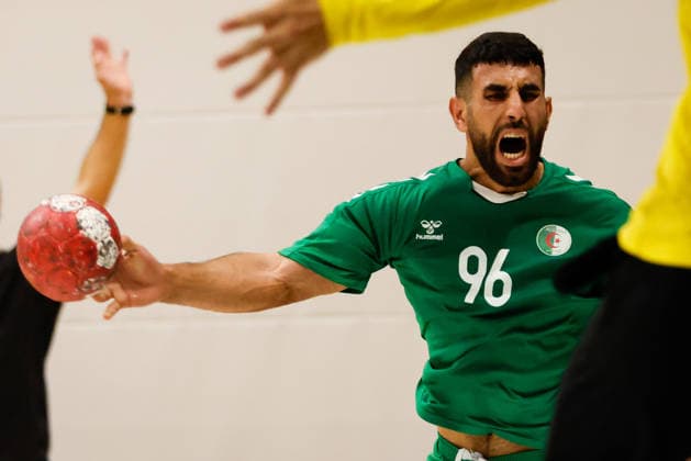 HANDBALL - Graz vs Algeria, test match GRAZ,AUSTRIA,14.AUG.26 - HANDBALL - HSG Graz vs Algeria, test match. Image shows Allag Abd Elghani (Algeria).  GEPAxpictures xJamesxDoak