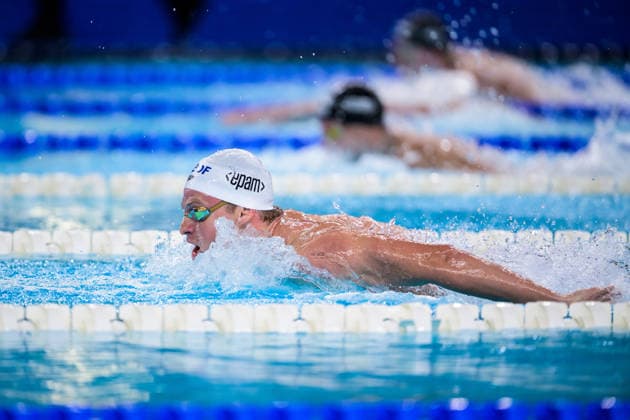260814 Leon Marchand of France competes in a men™s 200 meters butterfly swimming semifinal during day 15 of the 2026 European Aquatics Championships on August 14, 2026 in Saint-Denis. Photo: Joel Marklund BILDBYRAN kod JM JM0843 bbeng simning swimming svomming 2026 european aquatics championships em *** August 14, 2026: Leon Marchand of France competes in the men’s 200-meter butterfly swimming semifinal during Day 15 of the 2026 European Aquatics Championships on August 14, 2026 in Saint-Denis. Photo by Joel Marklund. BILDBYRAN code JM JM0843 bbeng swimming 2026 European Aquatics Championships EM  Copyright: JOELxMARKLUND BB260814JM201