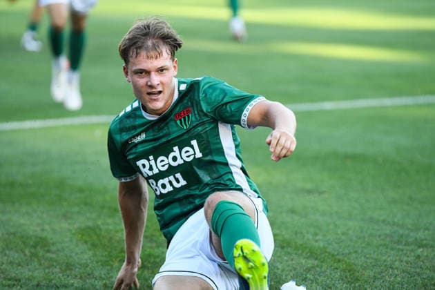 1. FC 1905 Schweinfurt vs. SpVgg Bayreuth, Sachs-Stadion Football, Regionalliga Bayern 1. FC 1905 Schweinfurt vs. SpVgg Bayreuth 14 Aug 2026 Sachs-Stadion , Schweinfurt, Germany Image: Gil Ebner (FC05) celebrates after shooting the 1:0 in the 5th minute. DFL REGULATIONS PROHIBIT ANY USE OF PHOTOGRAPHS AS IMAGE SEQUENCES AND OR QUASI-VIDEO Copyright: xPresseFotoxEvansx