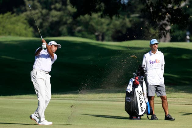 MEMPHIS, TN - AUGUST 14: Sudarshan Yellamaraju of Canada hits from the fairway on No. 7 during the second round of the FedEx St. Jude Championship, August 14, 2026, at TPC Southwind in Memphis, Tennessee. (Photo by Matthew Maxey Icon Sportswire) GOLF: AUG 14 PGA, Golf Herren FedEx St. Jude Championship EDITORIAL USE ONLY Icon260814013
