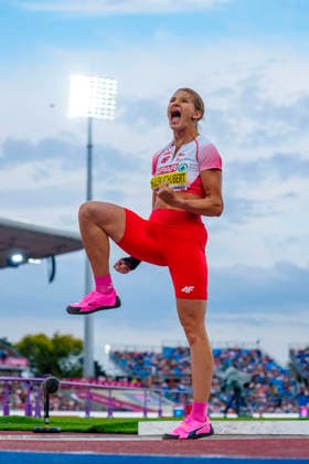 BIRMINGHAM, GREAT BRITAIN - AUGUST 14, 2026 : Adrianna SULEK-SCHUBERT (POL Poland) competing in the shot put in the heptathlon during the European Athletics Championships at Alexander Stadium on August 14, 2026 in Birmingham, Great Britain. Great Britain Copyright: xLeahxKohringx