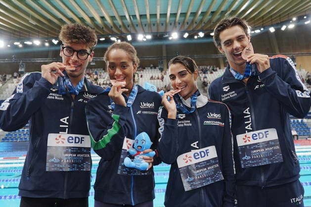 Italy medal bronze to European Swimming Championships Paris 2026, Paris - final 4x100 medley relay final (D Alberto LaPresse)  Copyright: xD Alberto LaPressex