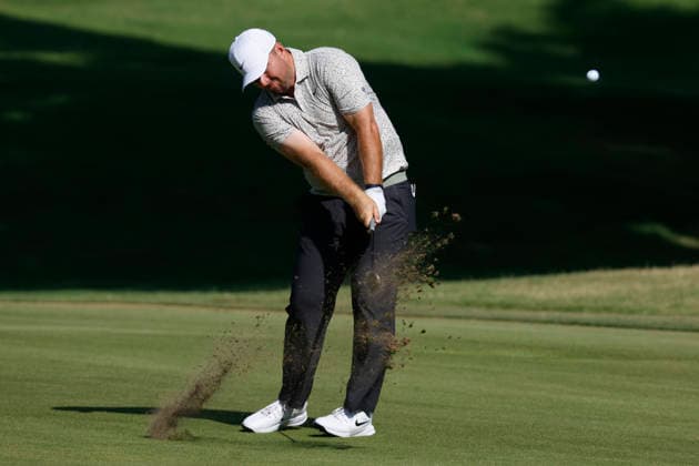MEMPHIS, TN - AUGUST 14: Chris Gotterup of the United States hits from the fairway on No. 7 during the second round of the FedEx St. Jude Championship, August 14, 2026, at TPC Southwind in Memphis, Tennessee. (Photo by Matthew Maxey Icon Sportswire) GOLF: AUG 14 PGA, Golf Herren FedEx St. Jude Championship EDITORIAL USE ONLY Icon260814029