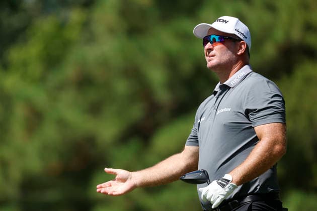 MEMPHIS, TN - AUGUST 14: Ryan Fox of New Zealand reacts to his tee shot on No. 9 during the second round of the FedEx St. Jude Championship, August 14, 2026, at TPC Southwind in Memphis, Tennessee. (Photo by Matthew Maxey Icon Sportswire) GOLF: AUG 14 PGA, Golf Herren FedEx St. Jude Championship EDITORIAL USE ONLY Icon260814052