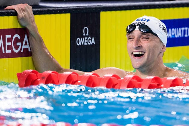 260814 Miroslav Knedla of Czech Republic celebrates after competing in men™s 50 meters backstroke swimming final during day 15 of the 2026 European Aquatics Championships on August 14, 2026 in Saint-Denis. Photo: Joel Marklund BILDBYRAN kod JM JM0843 bbeng simning swimming svomming 2026 european aquatics championships em jubel *** August 14, 2026: Miroslav Knedla of the Czech Republic celebrates after competing in the men’s 50-meter backstroke final on Day 15 of the 2026 European Aquatics Championships on August 14, 2026 in Saint Denis. Photo by Joel Marklund. BILDBYRAN code JM JM0843 bbeng swimming 2026 European Aquatics Championships EM celebration  Copyright: JOELxMARKLUND BB260814JM219