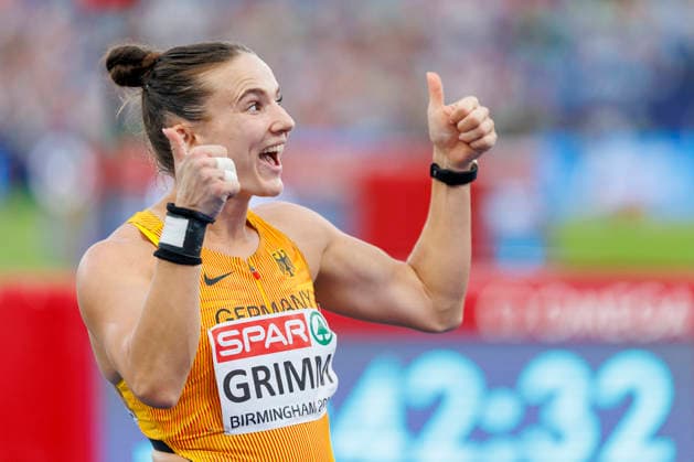 BIRMINGHAM, GREAT BRITAIN - AUGUST 14, 2026: Vanessa GRIMM (GER Germany) reacts in the shot put of the heptathlon during the European Athletics Championships at Alexander Stadium on August 14, 2026 in Birmingham, Great Britain. Great Britain Copyright: xAxelxKohringx
