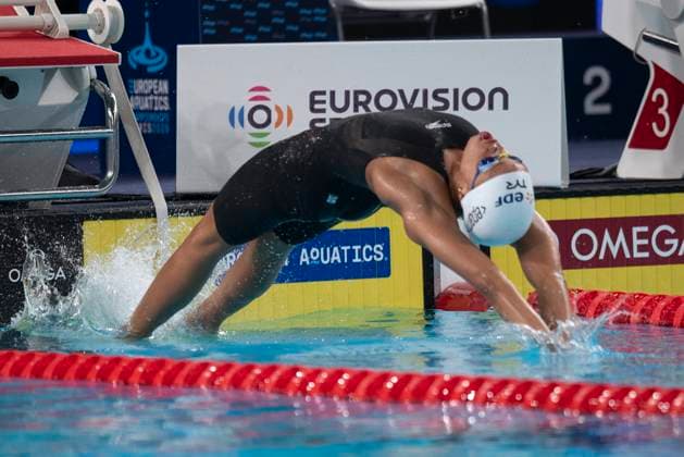 14 08 2026 Natation, MaxPP Femme 100m dos crawlé FRéDéRIQUE GRANDO MAXPPP - Championnat d Europe de natation - Femme 100m dos crawlé - 14 08 2026 Femmes 100m dos crawlé demi finale - (c) 2026 Grando MaxPPP European Aquatics Championships in Paris, France on Friday 14 August 2026. Saint-Denis (93200) FRANCE  Copyright: xMAXPPPxFRéDéRIQUExGRANDOx FGR202608147737 FGR202608147737