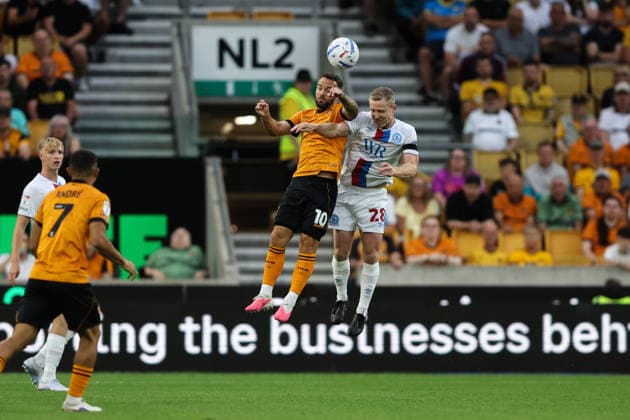 Wolverhampton, England, 14th August 2026. Adam Armstrong of Wolverhampton Wanderers and Adam Forshaw of Blackburn Rovers battle for the ball during the Wolverhampton Wanderers vs Blackburn Rovers Sky Bet Championship match at Molineux, Wolverhampton. Picture credit should read: Gareth Evans Sportimage EDITORIAL USE ONLY. No use with unauthorised audio, video, data, fixture lists, club league logos or live services. Online in-match use limited to 120 images, no video emulation. No use in betting, games or single club league player publications. SPI_040_GE_WOL_vs_BBR SPI-4907-0039