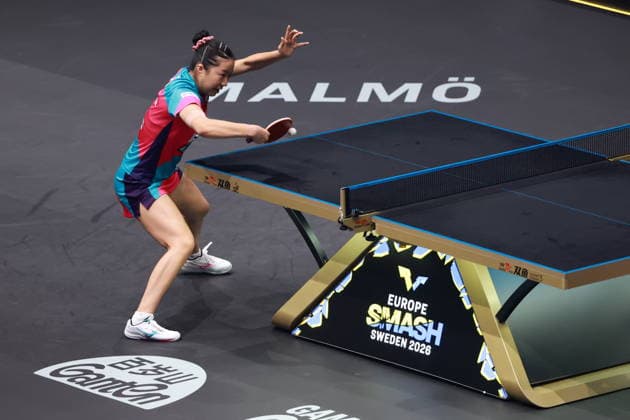 2026 WTT Europe Smash - Sweden - Main Draw - Day 5 Shin Yubin of South Korea competes against Hina Hayata of Japan during the Women s Singles Round of 16 at the 2026 Europe Smash at the Malmo Arena in Malmo, Sweden, on August 14, 2026. Malmo Sweden  Copyright: xRemyxGrosx originalFilename:gros-europesm260814_npCbc.jpg