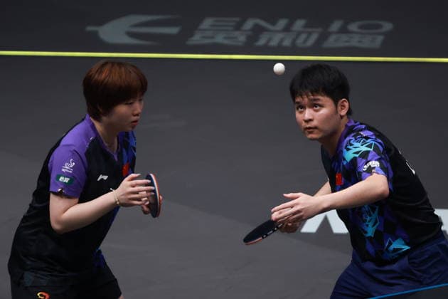2026 WTT Europe Smash - Sweden - Main Draw - Day 5 Lin Shidong and Kuai Man of China compete against Lin Yun-Ju and Chen I-Ching of Taiwan during the Mixed Doubles semifinal at the 2026 Europe Smash at the Malmo Arena in Malmo, Sweden, on August 14, 2026. Malmo Sweden  Copyright: xRemyxGrosx originalFilename:gros-europesm260814_npJCe.jpg