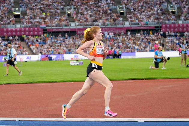 BIRMINGHAM, GREAT BRITAIN - AUGUST 14, 2026 : Eva DIETERICH (GER Germany) competing in the 10000m final during the European Athletics Championships at Alexander Stadium on August 14, 2026 in Birmingham, Great Britain. Great Britain Copyright: xLeahxKohringx