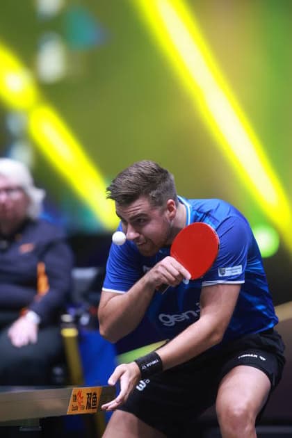 2026 WTT Europe Smash - Sweden - Main Draw - Day 5 Darko Jorgic of Slovenia competes against Dimitrij Ovtcharov of Germany during the Men s Singles Round of 16 at the 2026 Europe Smash at the Malmo Arena in Malmo, Sweden, on August 14, 2026. Malmo Sweden  Copyright: xRemyxGrosx originalFilename:gros-europesm260814_np86P.jpg