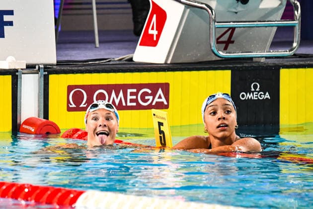 NATATION : Championnat d europe de natation 2026 - PARIS - 14 08 2026 Mary-Ambre Moluh (FRA) Pauline Mahieu (FRA) Saint DenisFrance  Copyright: xBaptistexAutissierx
