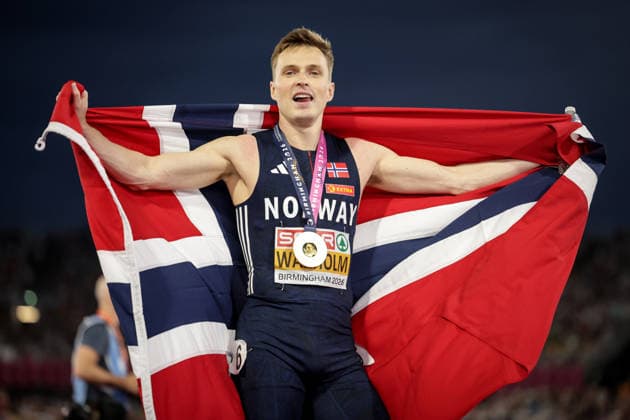 2026 European Athletics Championships, Alexander Stadium, Birmingham, England 14 8 2026 Men™s 400m Hurdles Norway™s Karsten Warholm celebrates winning Karsten Warholm celebrates winning 14 8 2026  Copyright: xx 0U6A4813