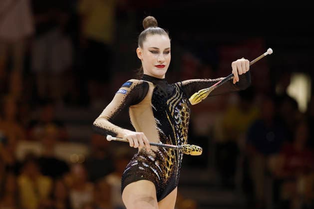 Darja Varfolomeev beim Mehrkampffinale Einzel der Rhythmischen Sportgymnastik-Weltmeisterschaft 2026 in Frankfurt am Main, Deutschland, am 14. August 2026. *** Darja Varfolomeev at the individual all-around final of the 2026 Rhythmic Gymnastics World Championships in Frankfurt am Main, Germany, on August 14, 2026 Copyright: HMBxMedia xHeikoxBecker