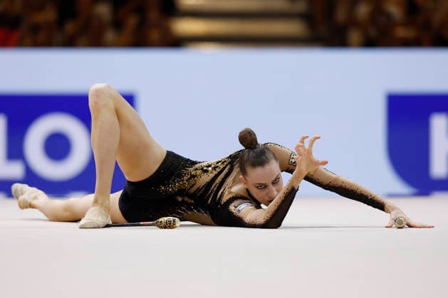 Darja Varfolomeev beim Mehrkampffinale Einzel der Rhythmischen Sportgymnastik-Weltmeisterschaft 2026 in Frankfurt am Main, Deutschland, am 14. August 2026. *** Darja Varfolomeev at the individual all-around final of the 2026 Rhythmic Gymnastics World Championships in Frankfurt am Main, Germany, on August 14, 2026 Copyright: HMBxMedia xHeikoxBecker