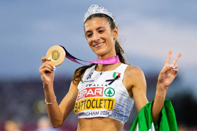 BIRMINGHAM, UNITED KINGDOM - AUGUST 14: Nadia Battocletti of Italy wins the Gold Medal in the Women s 10,000m during the European Athletics Championships at Alexander Stadium on August 14, 2026 in Birmingham, United Kingdom. England United Kingdom Copyright: xBEAUTIFULxSPORTS TobiasxLacknerx