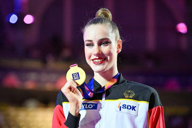 Darja Varfolomeev ist Weltmeisterin - Weltmeisterschaften Rhythmische Sportgymnastik - Mehrkampf Finale Einzel, 14.08.2026 Weltmeisterschaften Rhythmische Sportgymnastik - Mehrkampf Finale Einzel, 14.08.2026, Frankfurt *** Darja Varfolomeev is the World Champion at the Rhythmic Gymnastics World Championships, Individual All-Around Final, August 14, 2026; Rhythmic Gymnastics World Championships, Individual All-Around Final, August 14, 2026, Frankfurt Copyright: xEibner-Pressefoto xHoepnerx EP_PHR