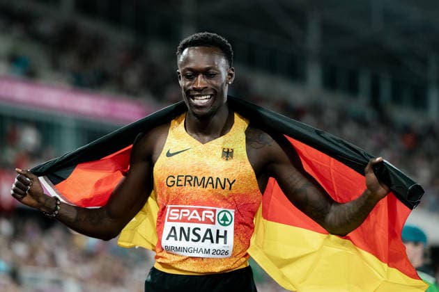 Owen Ansah (Hamburger SV, 200m Maenner), GBR, Leichtathletik, Athletics, European Athletics Championships 2026, Leichtathletik Europameisterschaft 2026, Birmingham 2026, 09.08.2026, GBR, Leichtathletik, Athletics, European Athletics Championships 2026, Leichtathletik Europameisterschaft 2026, Birmingham 2026, 09.08.2026 Birmingham *** Owen Ansah, Hamburger SV, Men s 200m, GBR, Track and Field, Athletics, 2026 European Athletics Championships, 2026 European Track and Field Championships, Birmingham 2026, August 9, 2026, GBR, Track and Field, Athletics, 2026 European Athletics Championships, 2026 European Track and Field Championships, Birmingham 2026, August 9, 2026, Birmingham Copyright: xStefanxMayerx EP_SMR