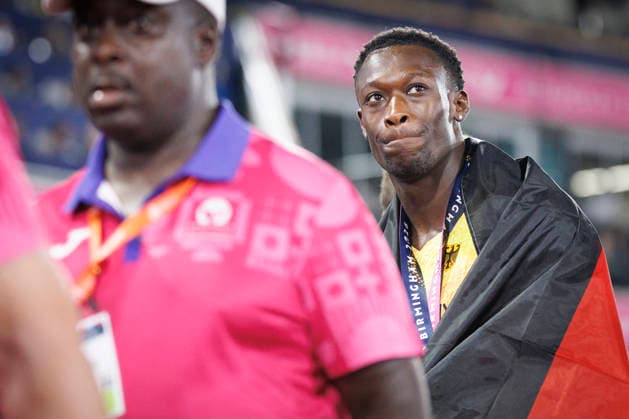 BIRMINGHAM, GREAT BRITAIN - AUGUST 14, 2026: Owen ANSAH (GER Germany) wins Gold in the 200m final during the European Athletics Championships at Alexander Stadium on August 14, 2026 in Birmingham, Great Britain. Great Britain Copyright: xAxelxKohringx