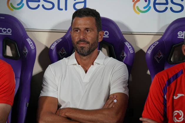 Fiorentina s ...coach Fabio Grosso ......during the round of 32 of the 2026 27 Frecciarossa Italian Cup between Fiorentina vs Benevento at Artemio Franchi Stadium in Florence Italy, Friday, August 14 2026, - Soccer.  Copyright: xAlessandroxLaxRocca-LaPressex