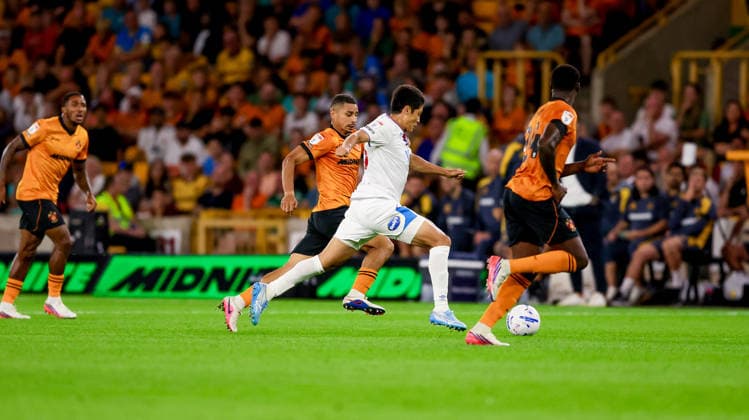 Wolverhampton Wanderers v Blackburn Rovers, EFL Sky Bet Championship Blackburn Rovers forward Yuki Ohashi (23) during the EFL Sky Bet Championship match between Wolverhampton Wanderers and Blackburn Rovers at Molineux, Wolverhampton, UK on 14 August 2026. Editorial use only DataCo restrictions apply See www.football-dataco.com , Copyright: xSimonxDaviesx PSI-24684-0150