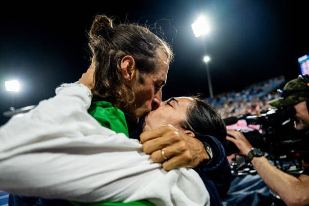 260814 Gianmarco Tamberi of Italy celebrates with his girlfriend after men s high jump final during day 5 of the 2026 European Athletics Championships on August 14, 2026 in Birmingham. Photo: Mathias Bergeld BILDBYRAN kod MB MT1070 friidrott athletics friidrett friidrotts-em em friidretts-em 2026 european athletics championships day 5 bbeng *** August 14, 2026: Gianmarco Tamberi of Italy celebrates with his girlfriend after the men’s high jump final on Day 5 of the 2026 European Athletics Championships on August 14, 2026 in Birmingham. Photo by Mathias Bergeld. BILDBYRAN code MB MT1070. track and field, athletics, friidrett, friidrotts EM, 2026 European Athletics Championships, Day 5, BBENG  Copyright: MATHIASxBERGELD BB260814MB150