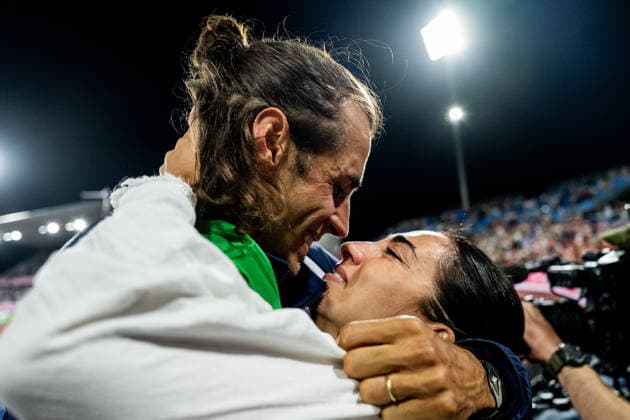 260814 Gianmarco Tamberi of Italy celebrates with his girlfriend after men s high jump final during day 5 of the 2026 European Athletics Championships on August 14, 2026 in Birmingham. Photo: Mathias Bergeld BILDBYRAN kod MB MT1070 friidrott athletics friidrett friidrotts-em em friidretts-em 2026 european athletics championships day 5 bbeng *** August 14, 2026: Gianmarco Tamberi of Italy celebrates with his girlfriend after the men’s high jump final on Day 5 of the 2026 European Athletics Championships on August 14, 2026 in Birmingham. Photo by Mathias Bergeld. BILDBYRAN code MB MT1070. track and field, athletics, friidrett, friidrotts EM, 2026 European Athletics Championships, Day 5, BBENG  Copyright: MATHIASxBERGELD BB260814MB151