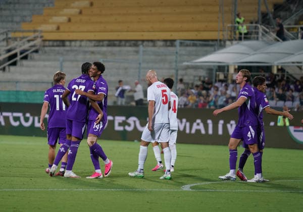 Celebrities Fiorentina s ....Radu Dragusin make a score goal of 3-0......during the round of 32 of the 2026 27 Frecciarossa Italian Cup between Fiorentina vs Benevento at Artemio Franchi Stadium in Florence Italy, Friday, August 14 2026, - Soccer.  Copyright: xAlessandroxLaxRocca-LaPressex
