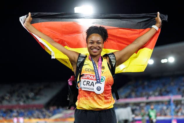 BIRMINGHAM, GREAT BRITAIN - AUGUST 14, 2026: Shanice CRAFT (GER Germany) wins Silver in the discus throw competing during the European Athletics Championships at Alexander Stadium on August 14, 2026 in Birmingham, Great Britain. Great Britain Copyright: xAxelxKohringx