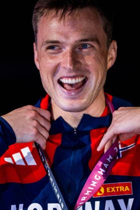 260814 Karsten Warholm of Norway during medal ceremony after men s 400 meter hurdles final during day 5 of the 2026 European Athletics Championships on August 14, 2026 in Birmingham. Photo: Mathias Bergeld BILDBYRAN kod MB MT1070 friidrott athletics friidrett friidrotts-em em friidretts-em 2026 european athletics championships day 5 bbeng *** August 14, 2026: Karsten Warholm of Norway during the medal ceremony following the men’s 400-meter hurdles final on Day 5 of the 2026 European Athletics Championships on August 14, 2026 in Birmingham. Photo by Mathias Bergeld. BILDBYRAN code MB MT1070. track and field, athletics, friidrett, friidrotts EM, 2026 European Athletics Championships, Day 5, bbeng  Copyright: MATHIASxBERGELD BB260814MB164