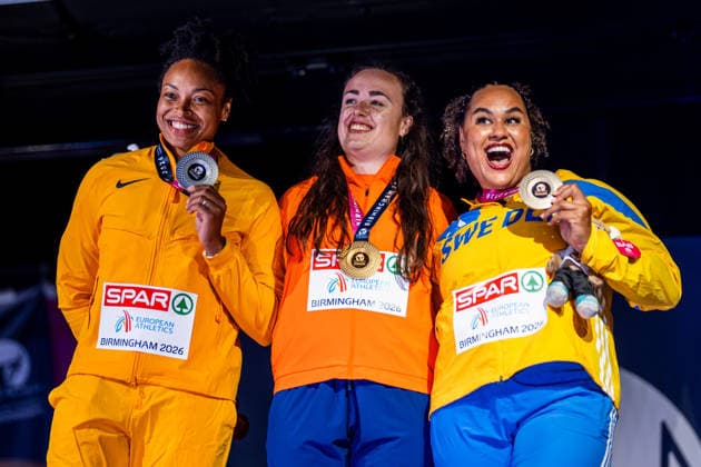 260814 Shanice Craft of Germany, Jorinde van Klinken of Netherlands and Vanessa Kamga of Sweden at the medal ceremony after women™s discus throw final during day 5 of the 2026 European Athletics Championships on August 14, 2026 in Birmingham. Photo: Mathias Bergeld BILDBYRAN kod MB MT1070 friidrott athletics friidrett friidrotts-em em friidretts-em 2026 european athletics championships day 5 bbeng *** August 14, 2026: Shanice Craft of Germany, Jorinde van Klinken of the Netherlands, and Vanessa Kamga of Sweden at the medal ceremony following the women’s discus throw final on Day 5 of the 2026 European Athletics Championships on August 14, 2026 in Birmingham. Photo by Mathias Bergeld. BILDBYRAN code MB MT1070. track and field, athletics, friidrett, friidrotts EM, 2026 European Athletics Championships, Day 5, bbeng  Copyright: MATHIASxBERGELD BB260814MB174