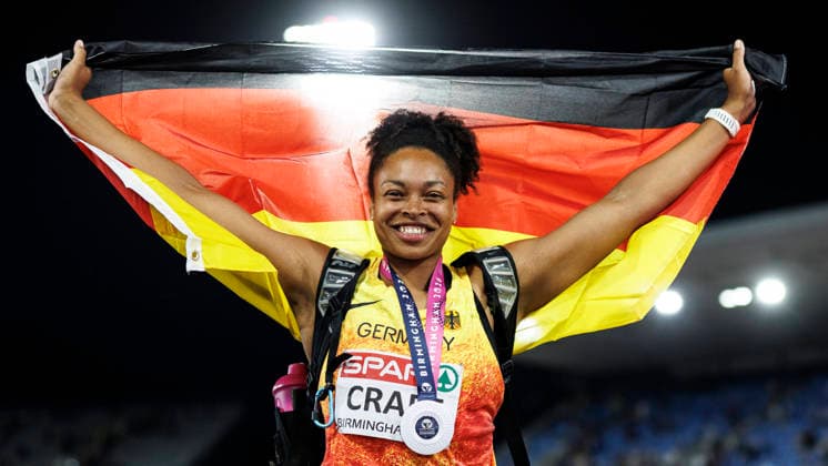 BIRMINGHAM, GREAT BRITAIN - AUGUST 14, 2026: Shanice CRAFT (GER Germany) wins Silver in the discus throw competing during the European Athletics Championships at Alexander Stadium on August 14, 2026 in Birmingham, Great Britain. Great Britain Copyright: xAxelxKohringx