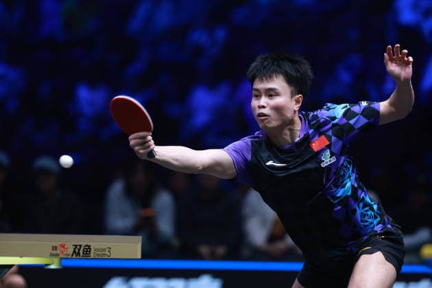2026 WTT Europe Smash - Sweden - Main Draw - Day 5 Zhou Qihao of China competes against Sora Matsushima of Japan during the Men s Singles - Round of 16 at the 2026 Europe Smash at the Malmo Arena in Malmo, Sweden, on August 14, 2026. Malmo Sweden  Copyright: xRemyxGrosx originalFilename:gros-europesm260814_npdsw.jpg