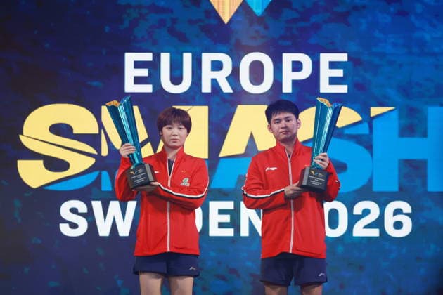 2026 WTT Europe Smash - Sweden - Main Draw - Day 5 Lin Shidong and Kuai Man of China win the Mixed Doubles final at the 2026 Europe Smash at the Malmo Arena in Malmo, Sweden, on August 14, 2026. Malmo Sweden  Copyright: xRemyxGrosx originalFilename:gros-europesm260814_npff4.jpg
