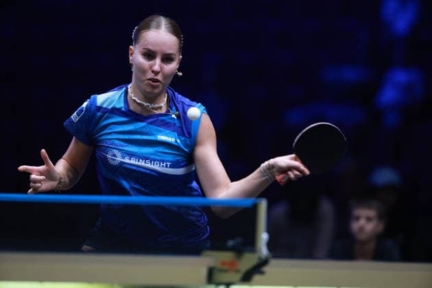2026 WTT Europe Smash - Sweden - Main Draw - Day 5 Annett Kaufmann of Germany competes against Chen Yi of China during the Men s Singles - Round of 16 at the 2026 Europe Smash at the Malmo Arena in Malmo, Sweden, on August 14, 2026. Malmo Sweden  Copyright: xRemyxGrosx originalFilename:gros-europesm260814_npZSo.jpg