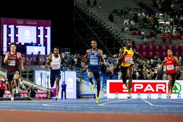 260814 Owen Ansah of Germany wins men s 200 meter final during day 5 of the 2026 European Athletics Championships on August 14, 2026 in Birmingham. Photo: Maxim Thore BILDBYRAN kod MT MT1070 friidrott athletics friidrett friidrotts-em em friidretts-em 2026 european athletics championships day 5 bbeng *** August 14, 2026: Owen Ansah of Germany wins the men’s 200-meter final on Day 5 of the 2026 European Athletics Championships on August 14, 2026 in Birmingham. Photo by Maxim Thore. BILDBYRAN code MT MT1070 track and field athletics friidrett friidrotts em em friidretts em 2026 European Athletics Championships Day 5 bbeng  Copyright: MAXIMxTHORE BB260814MT100