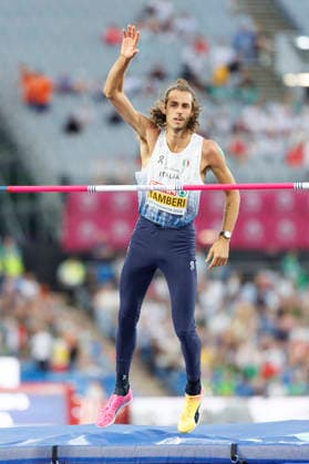 BIRMINGHAM, GREAT BRITAIN - AUGUST 14, 2026: Gianmarco TAMBERI (ITA Italy) competing in the high jump final during the European Athletics Championships at Alexander Stadium on August 14, 2026 in Birmingham, Great Britain. Great Britain Copyright: xAxelxKohringx